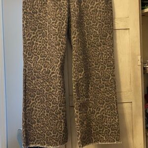 Leopard Print Wide-Leg Pants